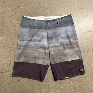 Vans Vanphibian Mens Size 34 Hybrid Board Shorts Grey Brown Plaid Walk Shorts